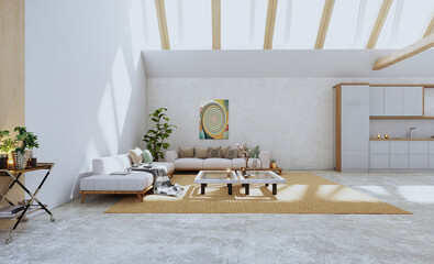 Obraz premium A modern, bright living room