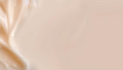 Obraz premium Luxuriously Smooth Cream Textureю Close-Up of Velvety Beige Skincare Cream Ideal for Hydration, Anti Aging, and Everyday Beauty Routines. Perfect for Moisturizer, Lotion, or Night Cream Examples