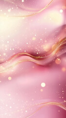 Obraz premium abstract pink shades blurry neutral and pink background, blurry with golden dust, golden wave, shiny, beautiful, paint, splash