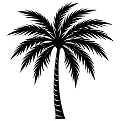Minimalist Black Palm Tree Vector