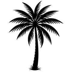 Obraz premium Minimalist Black Palm Tree Vector