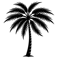 Fototapeta premium Minimalist Black Palm Tree Vector