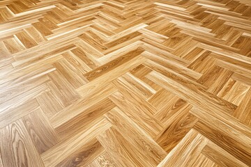 Elegant Wooden Herringbone Pattern Flooring in Warm Brown Tones for Interior Design
