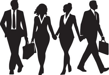 black and wight businessman logo type silhouette design