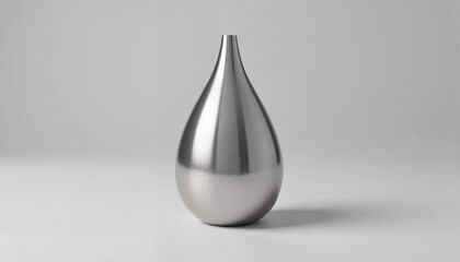Fototapeta premium Teardrop urn with paw prints, reflective stainless steel, pet memorial