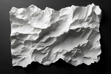 crumpled white paper poster mockup set against a stark black background, showcasing versatility and creativity in design with a focus on simplicity and potential