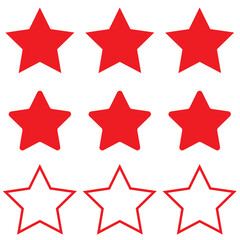 Gold star rating icon set from 0.1 to 5