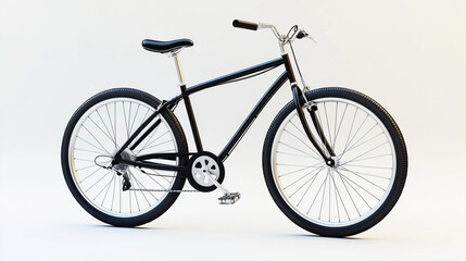 Elegantes schwarzes Fahrrad vor minimalistischem Hintergrund

