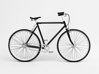 Elegantes schwarzes Fahrrad vor minimalistischem Hintergrund

