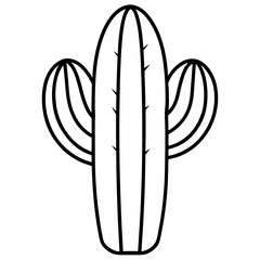 Minimalist Cactus Line Art Vector