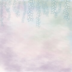 Obraz premium Dreamy watercolor background with delicate hanging vines.