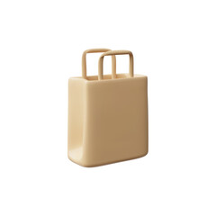 3d icon of a realistic large paper shopping bag.