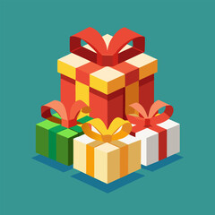 present gift box decorated with red and white ribbon premium stock clip art cartoon doodle freehand sketch drawing isolated vector element illustration on blue background
