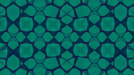 Abstract Teal and Blue Pattern:  A seamless, repeating pattern featuring intricate geometric shapes in a captivating teal and blue color scheme.