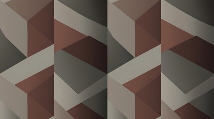 Obraz premium Abstract Geometric Pattern: A captivating pattern of geometric shapes in muted shades of brown, gray, and beige, creating a sense of depth and intrigue. 