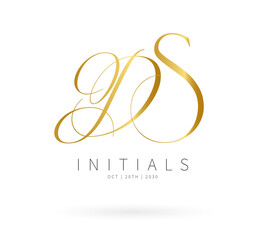 DS Monogram logo, Minimalist Typographic Line Monogram Logo, DS Wedding monogram logo