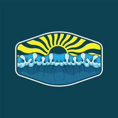 Obraz premium Water wave icon vector illustration design logo