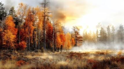 Fototapeta premium Tall Trees in Lush Forest