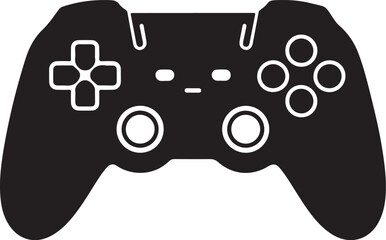 Naklejka premium Gaming video game controller silhouette icon vector illustration