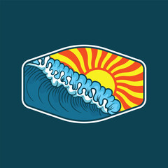 Water wave icon vector illustration design logo