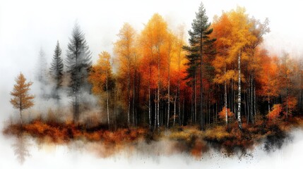 Mystical Foggy Tree Patterns