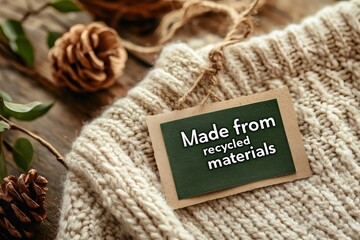 Warm recycled wool sweater promoting sustainable fashion