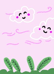 pink background cute and sweet design 