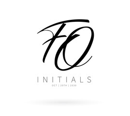 FO Monogram logo, Minimalist Typographic Line Monogram Logo, FO Wedding monogram logo