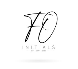 FO Monogram logo, Minimalist Typographic Line Monogram Logo, FO Wedding monogram logo