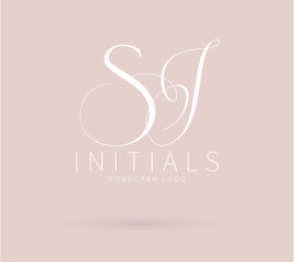 SI Monogram logo, Minimalist Typographic Line Monogram Logo, SI Wedding monogram logo
