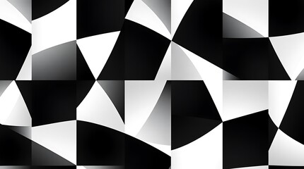 Abstract Black and White Geometric Pattern: A mesmerizing abstract pattern of geometric shapes in black and white, creating a visually stimulating and thought-provoking design.