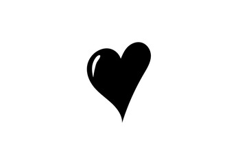 black heart on a white background,
