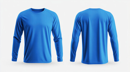 Blue Long Sleeve T-Shirt Template
