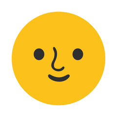 Full Moon Face Illustration Clipart Isolated on White Background