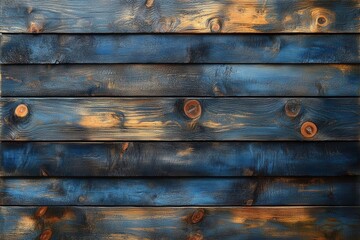 rich blue wooden planks form a textured background, showcasing the natural grain and beauty of the wood in a vibrant, artistic presentation that evokes calm and reliability