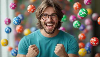 man winning the lottery