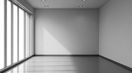 Fototapeta premium Modern Empty Office Room With White Blank Wall.