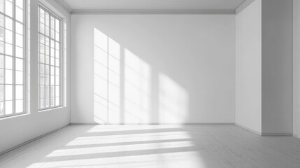 Fototapeta premium Modern Empty Office Room With White Blank Wall.