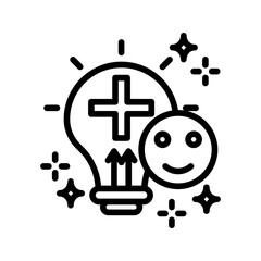 Positive Thinking icon vector image. Suitable for mobile apps, web apps and print media.