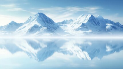 Obraz premium Majestic Snow-Capped Mountains Reflected in Calm Waters