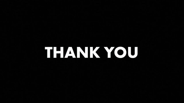 thank you text animation with 3d chrome effect