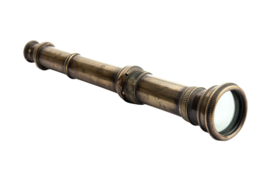 Antique spyglass on transparent or white background,png