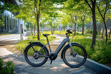 Fototapeta premium Electric Bike Charging in Urban Park