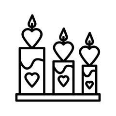 Fototapeta premium Romantic candle Vector Icon