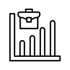 Briefcase with Chart Vector Icon