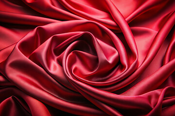 Obraz premium Luxurious ruby red satin fabric with subtle glow and rich texture