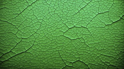 High-resolution photograph of a cracked green surface resembling dried, cracked earth or paint