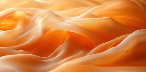 Fototapeta premium A soft, flowing fabric in warm orange hues creates a serene and elegant visual texture.