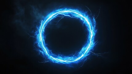 Obraz premium Blue Electric Circle of Energy