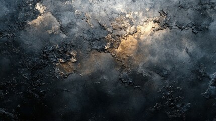 Dark textured background with hints of light, creating a dramatic atmosphere.